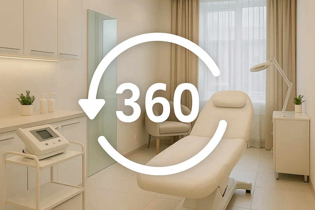 Tour virtual 360º del interior de una clínica estética moderna en Barcelona – SenshiCode