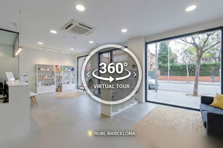 Interior de un negocio local en Rubí capturado para un tour virtual 360