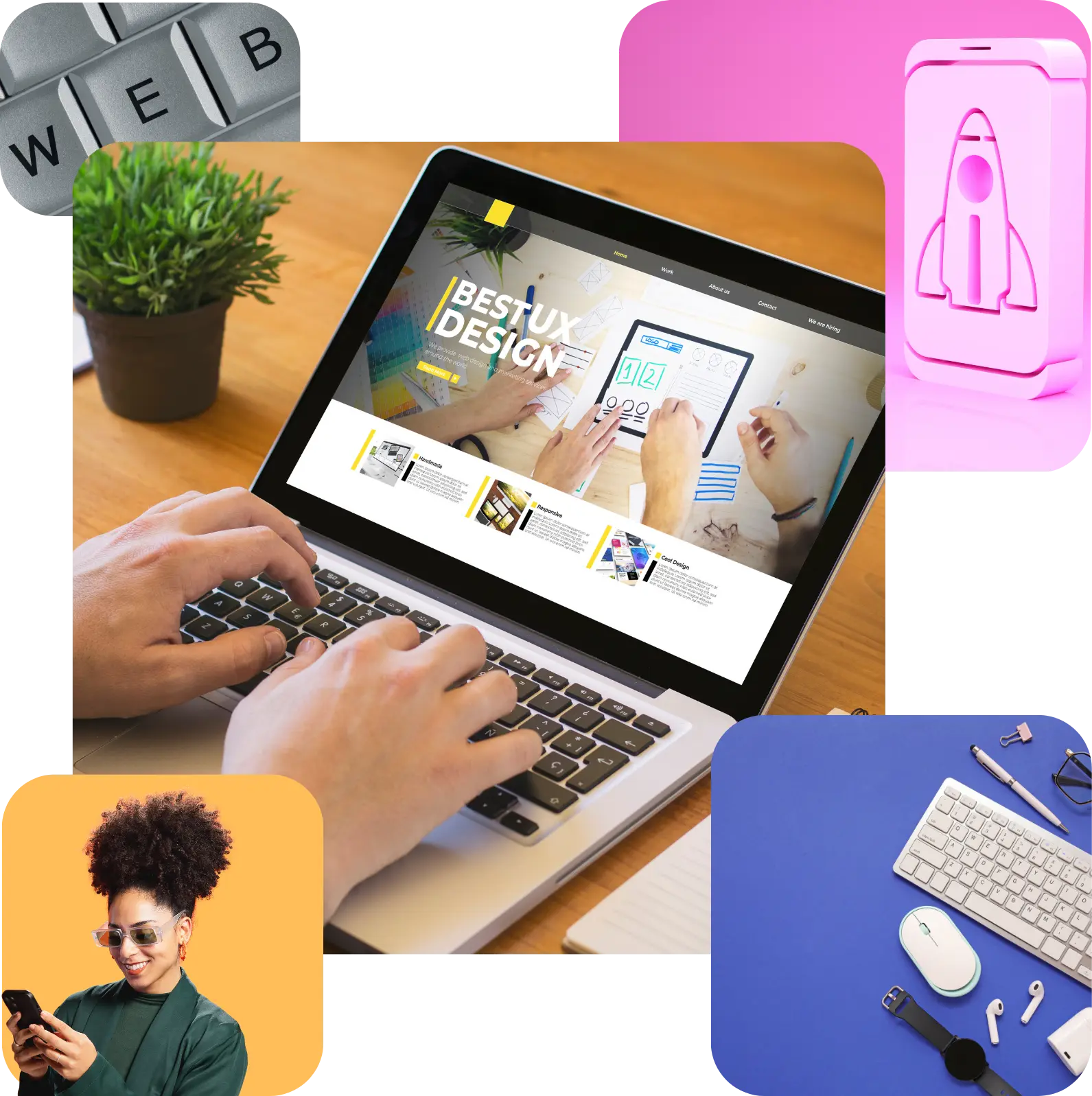 CTA Diseño Web en Sant Cugat | SenshiCode Diseño web profesional en Sant Cugat del Vallès — laptop y elementos digitales modernos